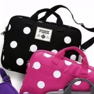 PINK ⭐️ Victoria’s Secret black polka dot  laptop bag